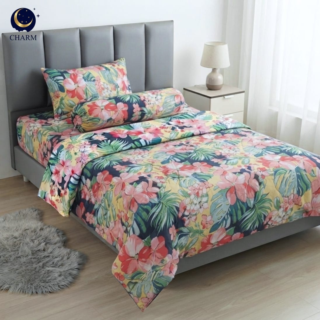 ชุดผ้าปูที่นอน 3.5 ฟุต 4 ชิ้น CHARM สี FLORAL คอลเลคชั่น CLASSIC_0